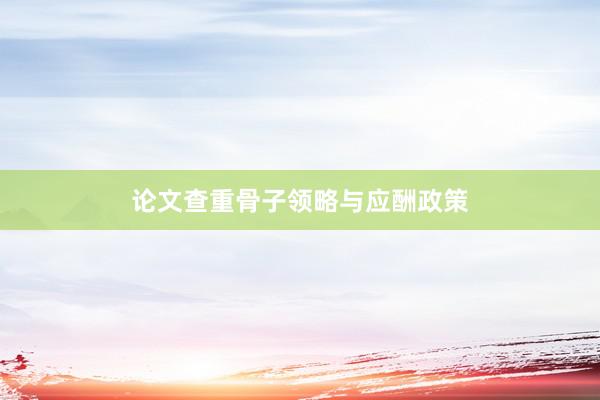 论文查重骨子领略与应酬政策